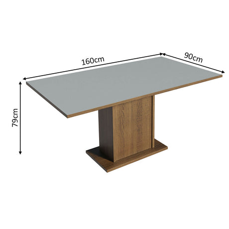 Mesa de Comedor Rectangular Tablero de Madera Marrón/Gris 5275 Madesa