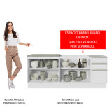 Kit con 2 Muebles de Cocina 4 Puertas y 3 Cajones (Sin Tablero Ni Fregadero) Blanco Glamy Madesa 06