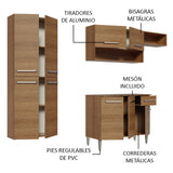 Cocina Integral 229cm Marrón Emilly Fit Madesa 03