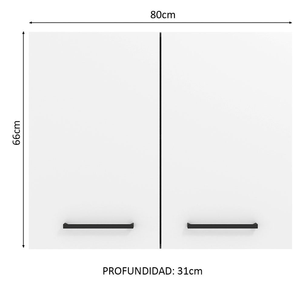 Alacena 80 cm 2 Puertas Blanco Agata Madesa