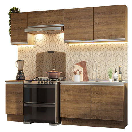 Cocina Integral 240cm Marrón Glamy Madesa 10