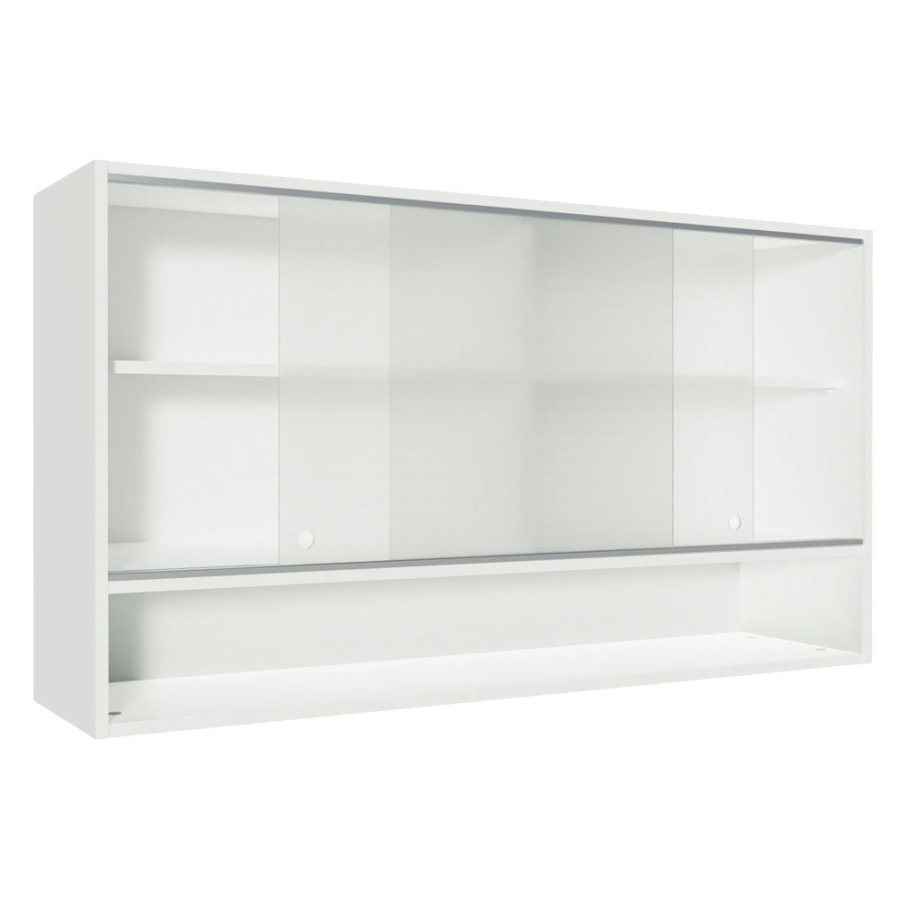 Alacena Madesa Glamy 2 Puertas Corredizas de Vidrio y 1 Nicho Blanco