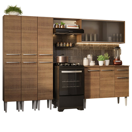 Cocina Integral 261cm Emilly Marrón Madesa 03