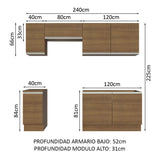 Cocina Integral 240cm Marrón Glamy Madesa 10