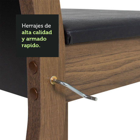 Juego de Comedor Madesa Talita Mesa Tablero Madera 4 Sillas Marrón/Negro