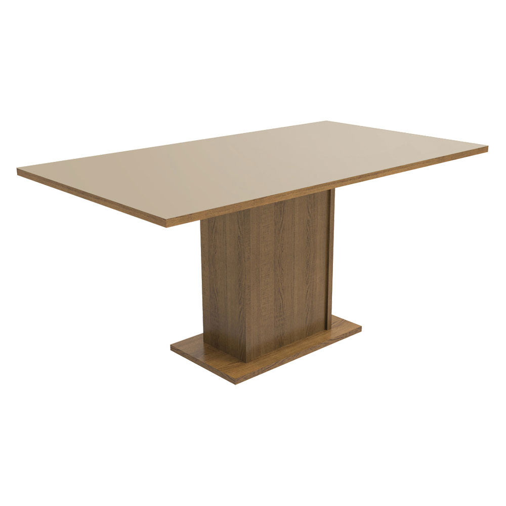 Juego de Comedor Mesa Tablero de Madera 6 Sillas Marrón/Crema/Imperial Renata Madesa