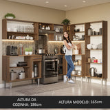 Cocina Integral Esquinera 417 cm Emilly Marrón/Gris 02