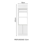 Mueble de Cocina para Horno Madesa Glamy 70 cm 3 Puertas Blanco