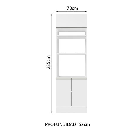 Mueble de Cocina para Horno Madesa Glamy 70 cm 3 Puertas Blanco