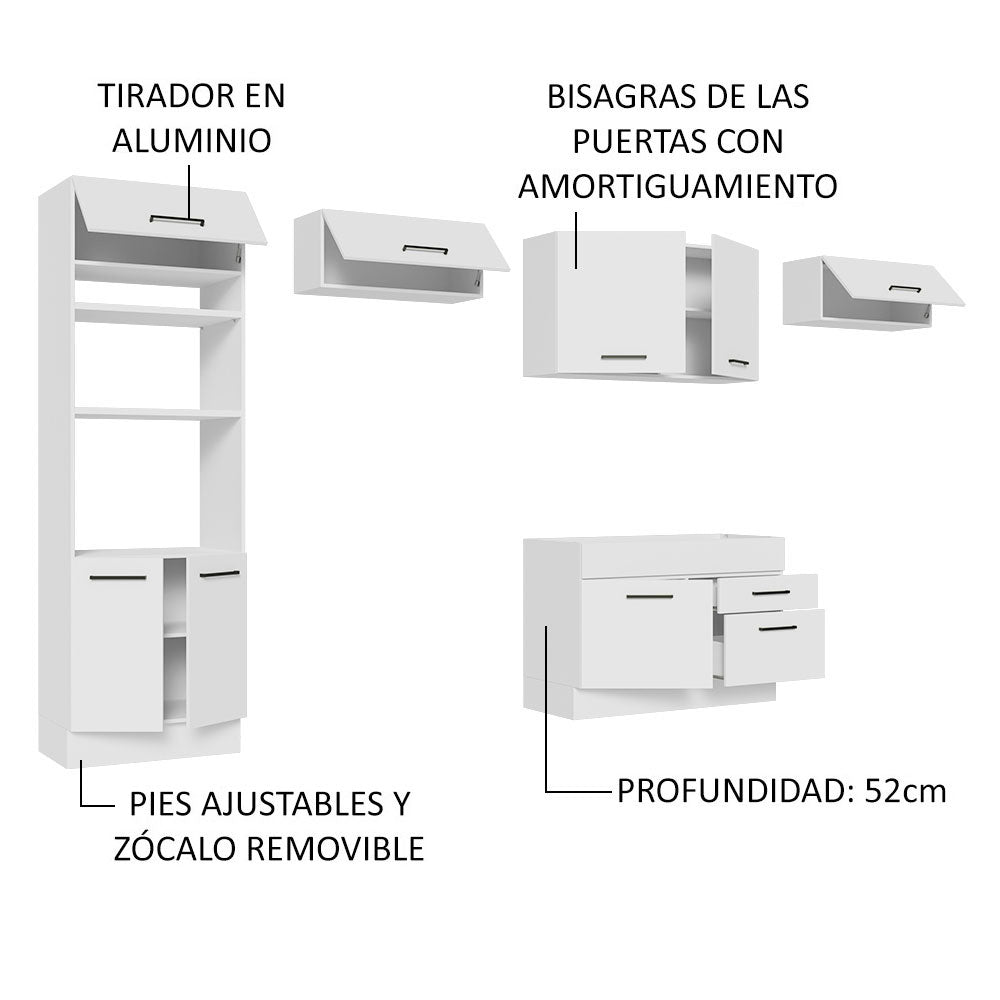 Cocina Integral 350cm Blanco Agata 01