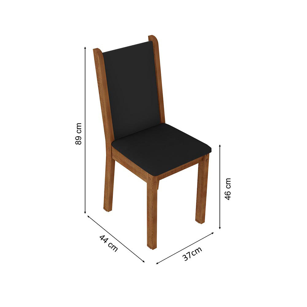 Juego de Comedor Mesa Tablero de Madera 8 Sillas Marrón/Negro Marisa Madesa