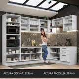 Cocina Integral Esquinera 479cm Blanco Agata 01