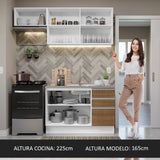 Cocina Compacta 180cm Blanco/Marrón Glamy Madesa 09