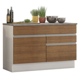 Mueble de Cocina para Fregadero Madesa Glamy 120 cm 1 Puerta y 2 Cajones (Con Tablero) Blanco/Marrón
