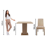 Juego de Comedor Madesa Deise Mesa con Tablero de Madera 4 Sillas Marrón/Crema/Imperial