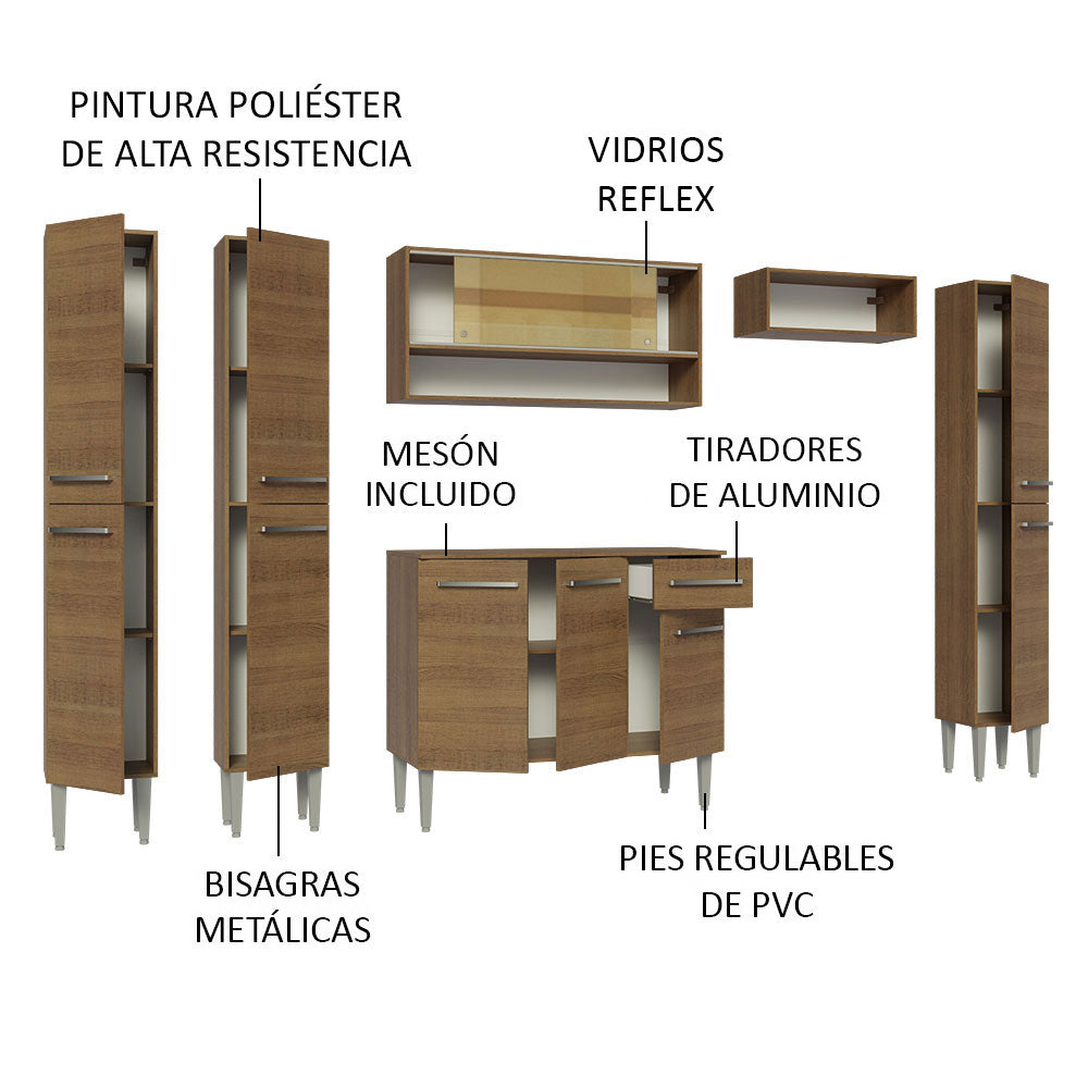 Cocina Integral 261cm Marrón Emilly Madesa 04