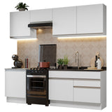 Cocina Integral 240cm Blanco Glamy Madesa 08