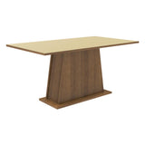 Mesa de Comedor Madesa Rectangular Tapa de Madera 5364 - Marrón/Crema