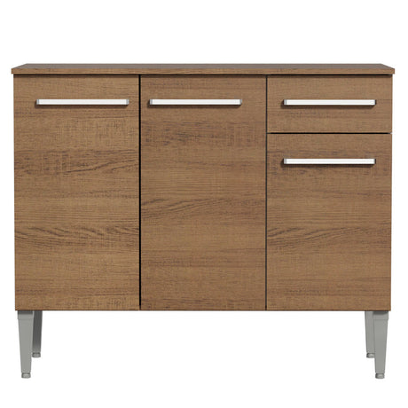 Mueble Mostrador Madesa Emilly 3 Puertas y 1 Cajón Marrón