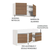 Cocina Compacta 150cm Blanco/Marrón Glamy Madesa 02