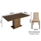 Juego de Comedor Mesa con Tablero de Madera 4 Sillas Marrón/Imperial Keila Madesa