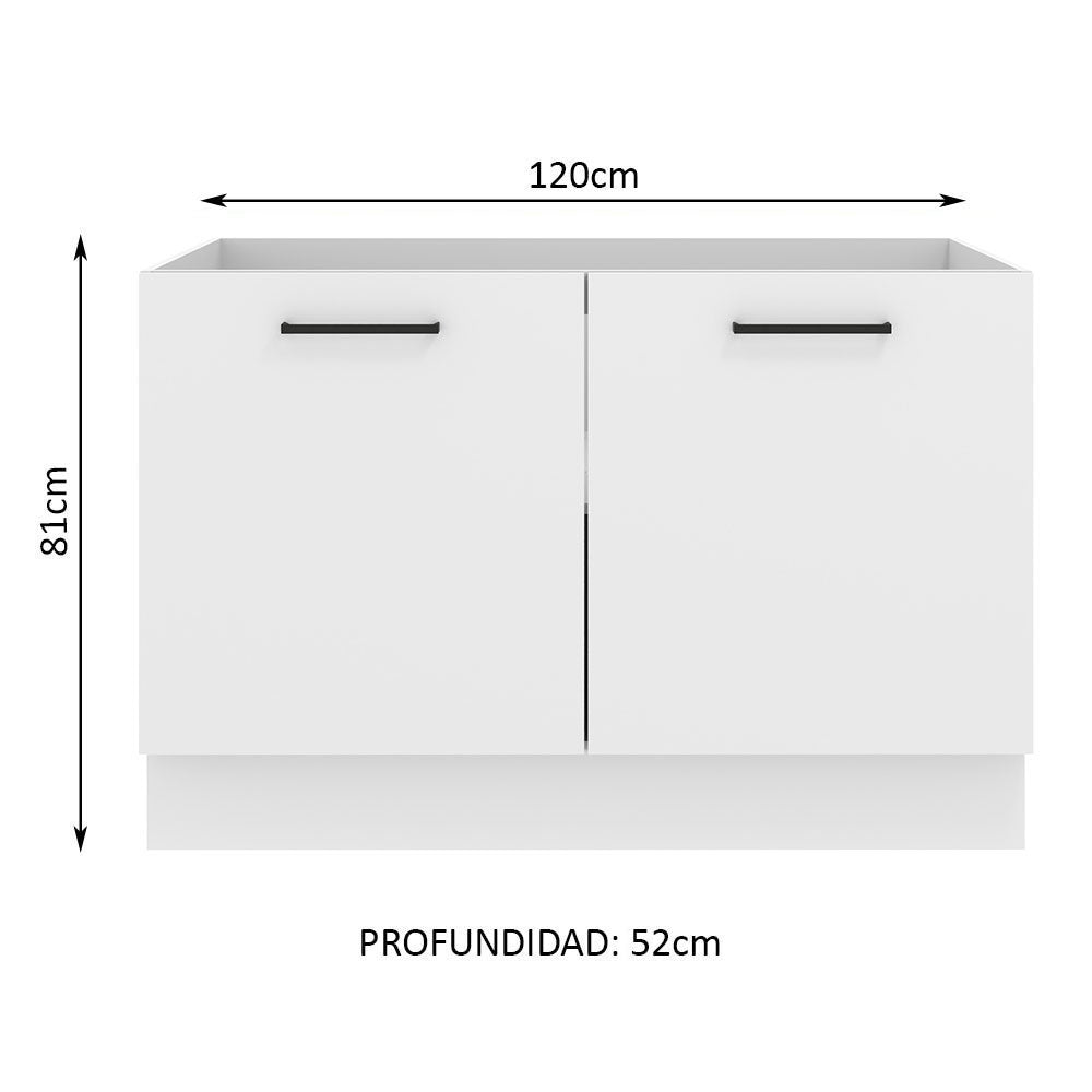 Mueble de Cocina para Fregadero Madesa Agata con 2 Puertas Blanco