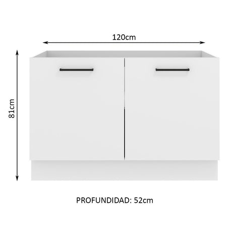 Mueble de Cocina para Fregadero Madesa Agata con 2 Puertas Blanco