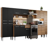 Cocina Integral 325cm Marrón/Negro Emilly Joy 01