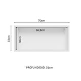 Alacena Madesa Glamy 70 cm 1 Puerta Basculante Blanco/Marrón