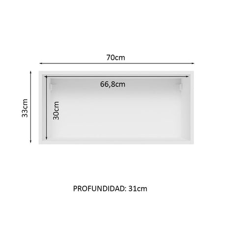 Alacena Madesa Glamy 70 cm 1 Puerta Basculante Blanco/Marrón