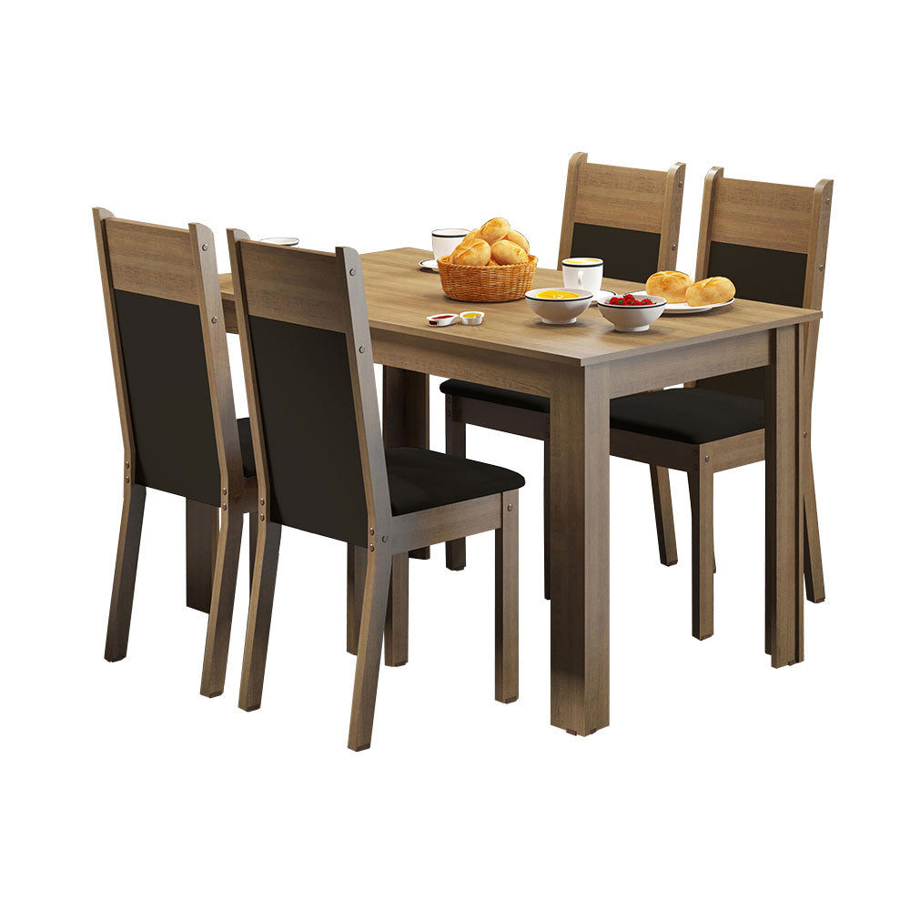 Juego de Comedor Madesa Havana Mesa Tablero Madera 4 Sillas N/M