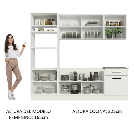 Cocina Integral 250cm Blanco Agata Madesa 01