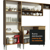 Cocina Integral 293cm Marrón Emilly Madesa 01