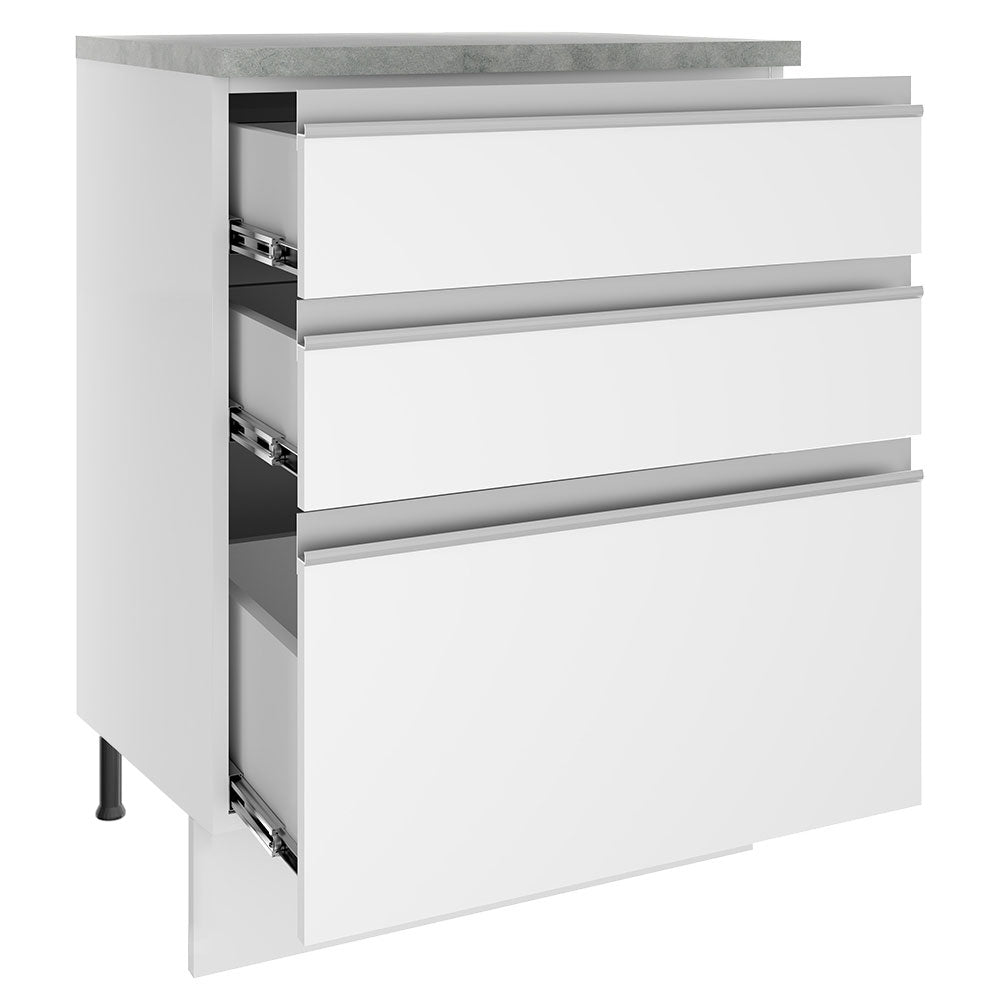 Mueble de Cocina Madesa Glamy 60 cm 3 Cajones Blanco