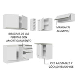 Cocina Integral Esquinera 349cm Blanco Glamy Madesa 07