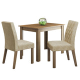 Juego de Comedor Mesa Tapa Madera 2 Sillas Lídia Madesa - Marrón/Imperial