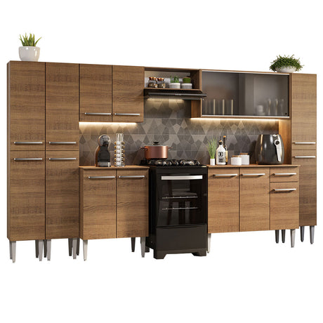 Cocina Integral 325cm Emilly Marrón Madesa 03