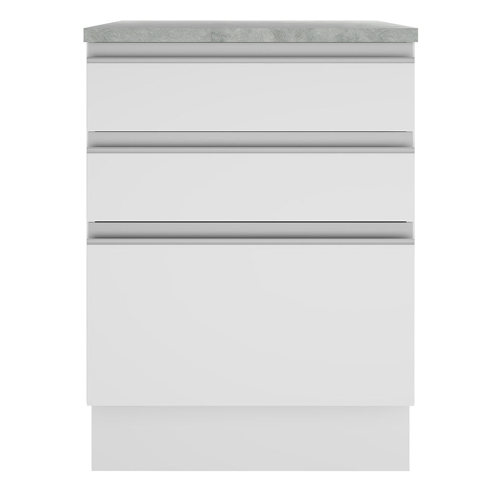 Mueble de Cocina Madesa Glamy 60 cm 3 Cajones Blanco