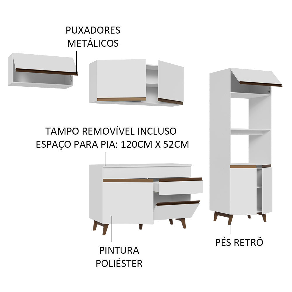 Cocina Integral 260cm Blanco Reims 08