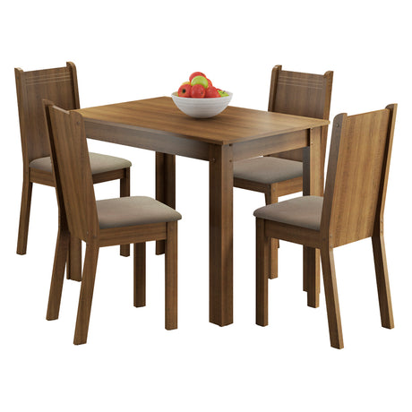 Juego de Comedor Mesa Madesa Rute Tapa de Madera con 4 Sillas