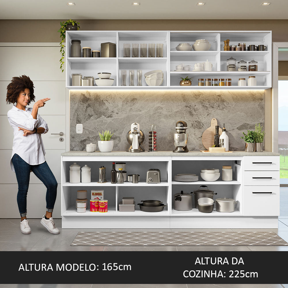 Cocina Integral 240 x 60cm Blanco Agata 01