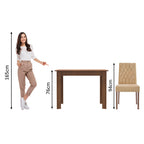 Juego de Comedor Mesa Tapa Madera 2 Sillas Lídia Madesa - Marrón/Imperial