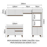 Cocina Integral 260 cm Blanco Reims 09