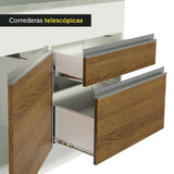 Mueble de Cocina 2 Puertas 3 Cajones 150cm Glamy Madesa - Blanco/Marrón