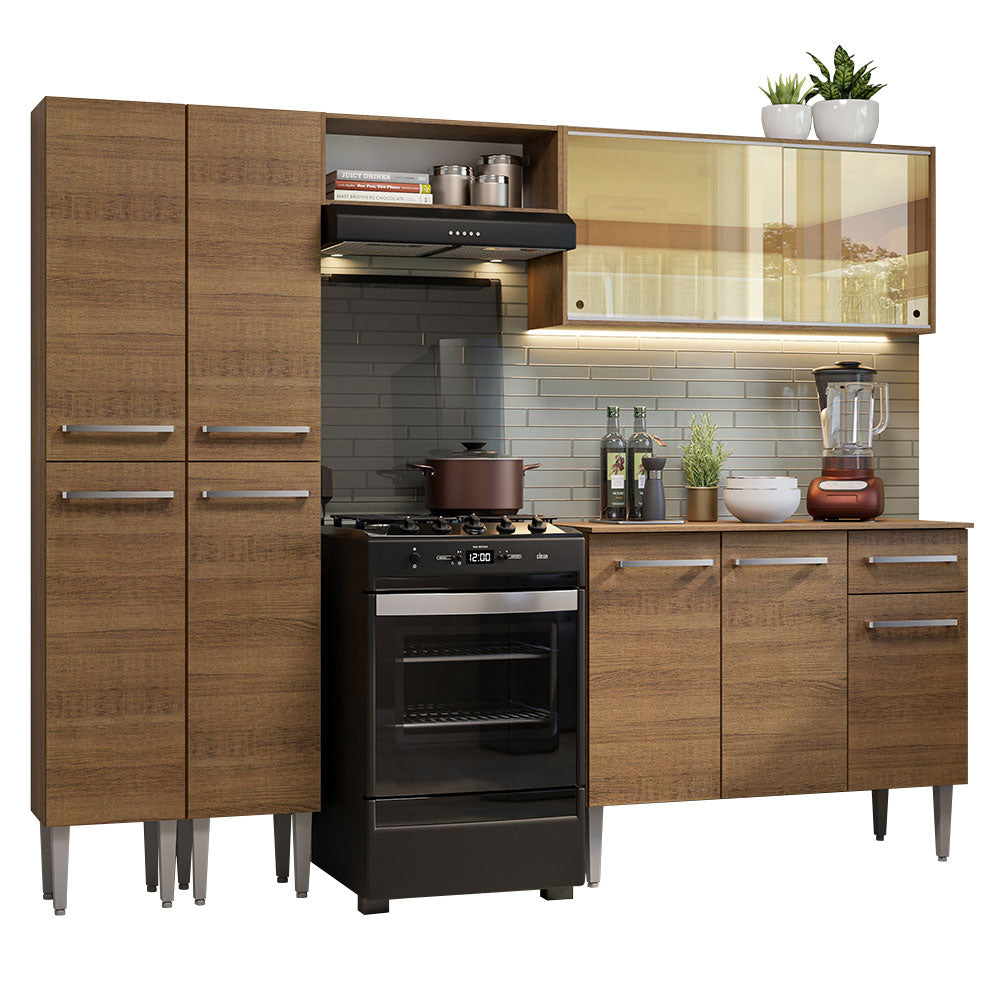 Cocina Integral 229cm Marrón Marrón Emilly Madesa 06