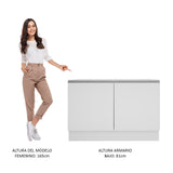 Mueble de Cocina para Fregadero Madesa Glamy 120 cm 2 Puertas (Sin Tablero Ni Fregadero) Blanco