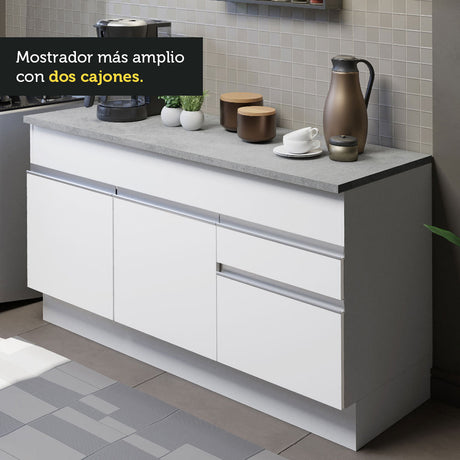 Cocina Compacta 150cm Blanco Glamy Madesa 01