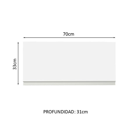 Alacena Madesa Glamy 70 cm 1 Puerta Basculante Blanco