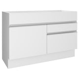 Mueble de Cocina para Fregadero Madesa Glamy 120 cm 1 Puerta y 2 Cajones (Sin Tablero ni Fregadero) Blanco