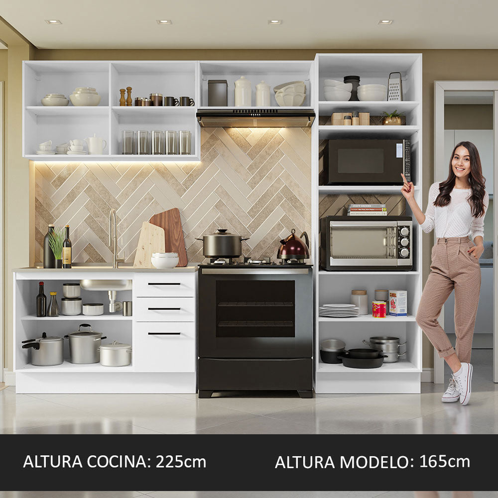 Cocina Integral 270cm Blanco Agata 08